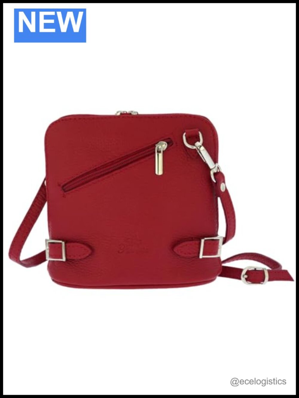 Genuine Leather Crossbody Bag Clutch Handbag Adjustable Strap